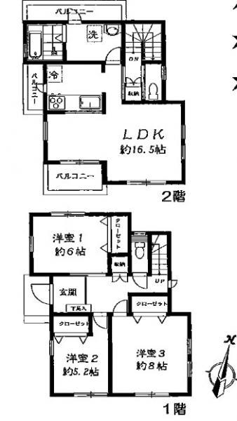 Floor plan. 35,800,000 yen, 3LDK, Land area 150.98 sq m , Building area 91.99 sq m
