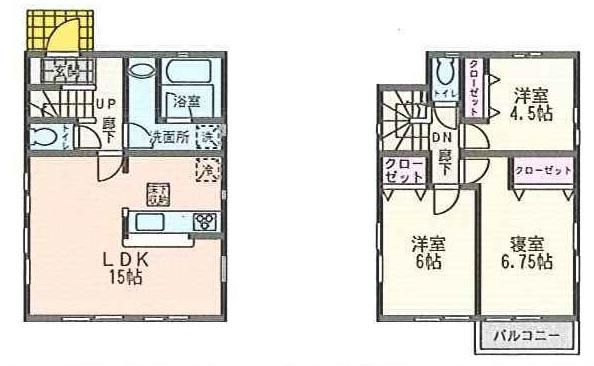 Floor plan. (1 Building), Price 26,800,000 yen, 3LDK, Land area 120.6 sq m , Building area 76.54 sq m
