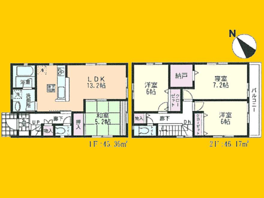 Floor plan. (4 Building), Price 41,800,000 yen, 4LDK, Land area 120.03 sq m , Building area 91.53 sq m