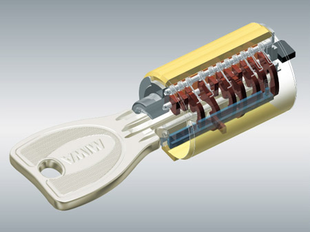 Security.  [Double lock of progressive cylinder key] To the entrance door, There key pattern ways about 100 billion, Adopt a high crime prevention progressive cylinder key. Also, It adopted a double lock provided with a keyhole in two places, It has further enhanced the security of. (Conceptual diagram)