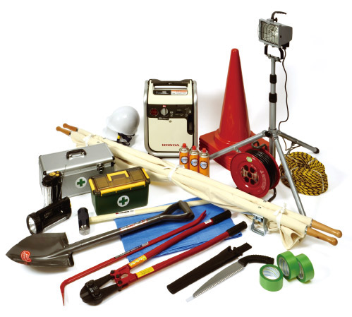 earthquake ・ Disaster-prevention measures.  [Emergency supplies] In preparation for when the event of a disaster such as an earthquake or fire, Generators and halogen projector in disaster prevention stockpile warehouse, First-aid kit for disaster, It offers products that can be utilized in case of emergency stretcher, etc.. (Same specifications) ※ The contents of the emergency supplies are subject to change.