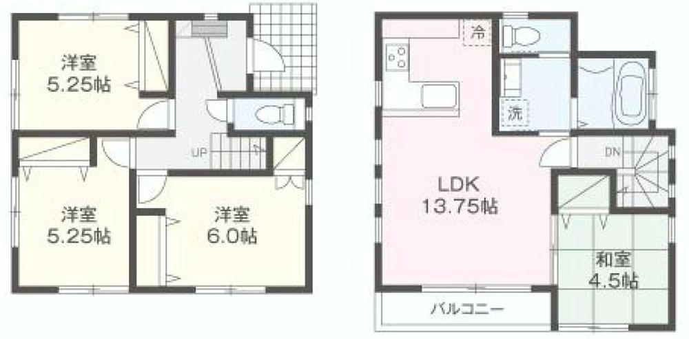 Floor plan. (1 ●), Price 36,800,000 yen, 4LDK, Land area 78 sq m , Building area 84.05 sq m