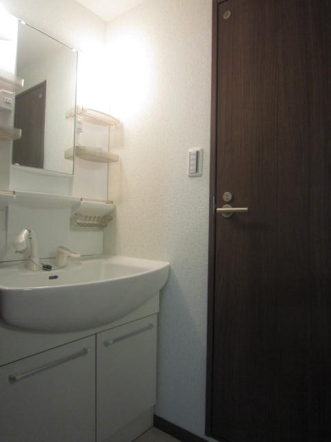 Washroom. Washbasin with shower