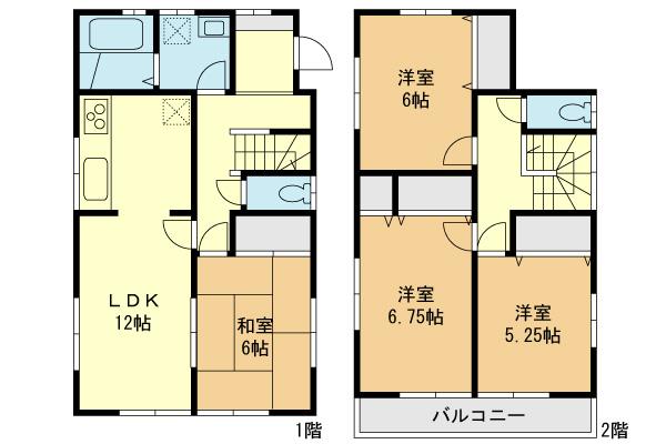 Floor plan. (Building 2), Price 35,800,000 yen, 4LDK, Land area 102.89 sq m , Building area 92.73 sq m