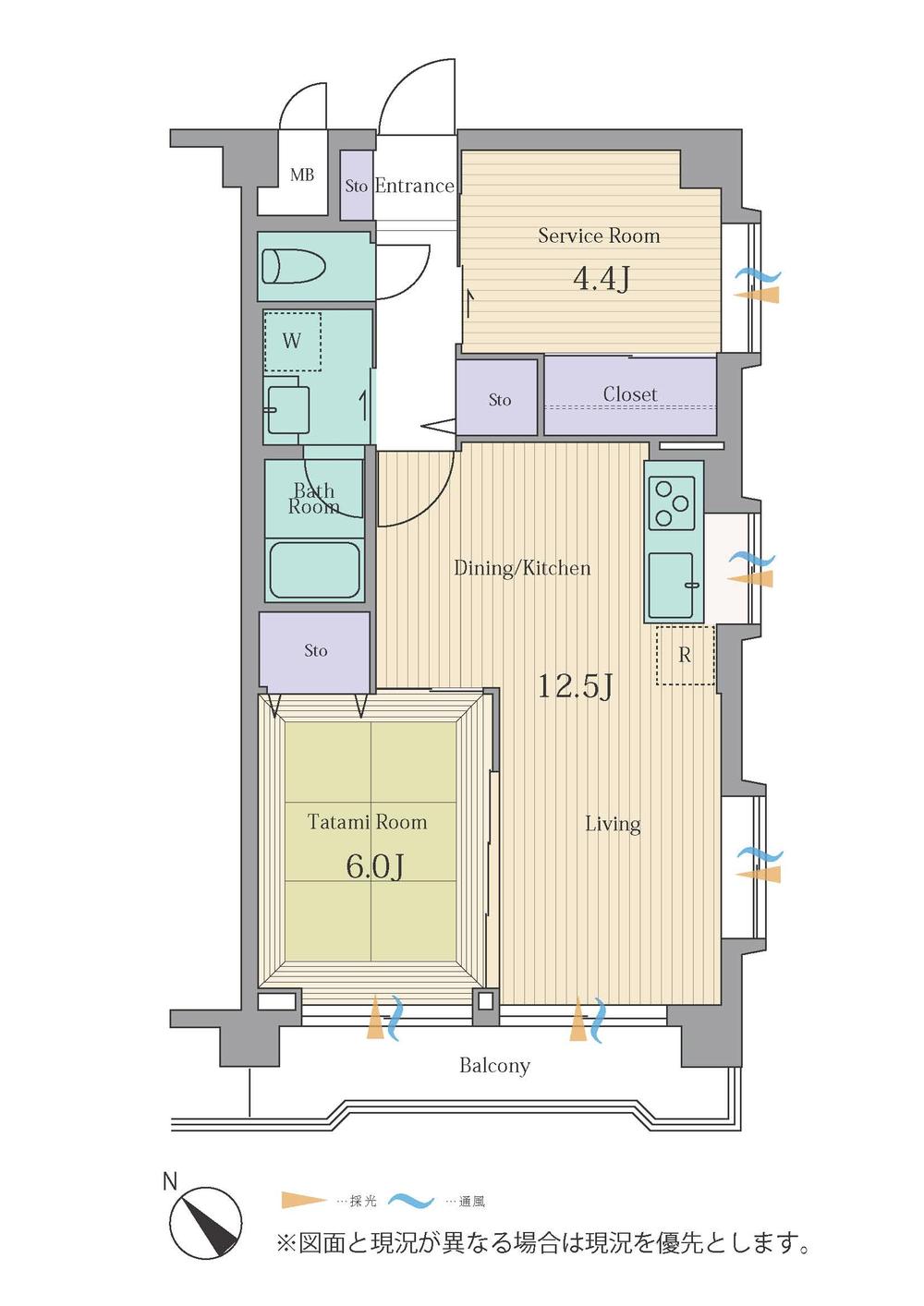 Floor plan. 1LDK + S (storeroom), Price 37,800,000 yen, Occupied area 51.41 sq m , Balcony area 5.73 sq m all room sunny. Many storage, Good floor plan easy to use. North room is also characterized in terms of high Purashibashi resistance because the window is not facing the shared hallway basis.