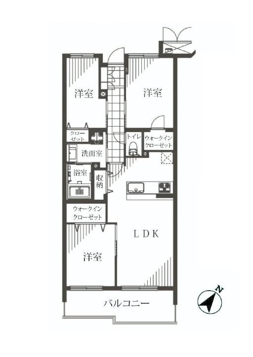 Floor plan. 3LDK, Price 53,900,000 yen, Footprint 70.5 sq m , Balcony area 9.63 sq m