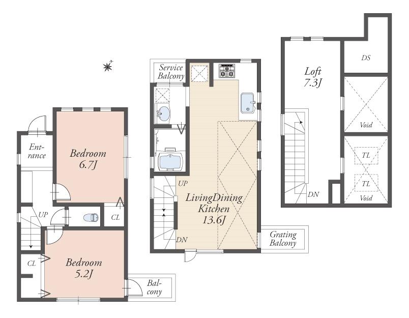 Floor plan. 46,800,000 yen, 2LDK + S (storeroom), Land area 51.67 sq m , Building area 60.86 sq m