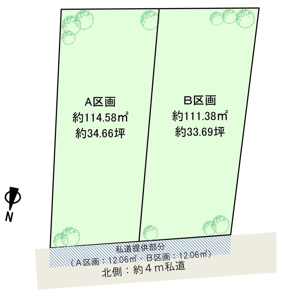 Compartment figure. Land price 68,800,000 yen, Land area 114.58 sq m all two-compartment ☆