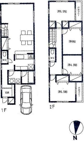 Building plan example (floor plan). Building plan example (B No. land) Building price 16 million yen, Building area 119.25 sq m