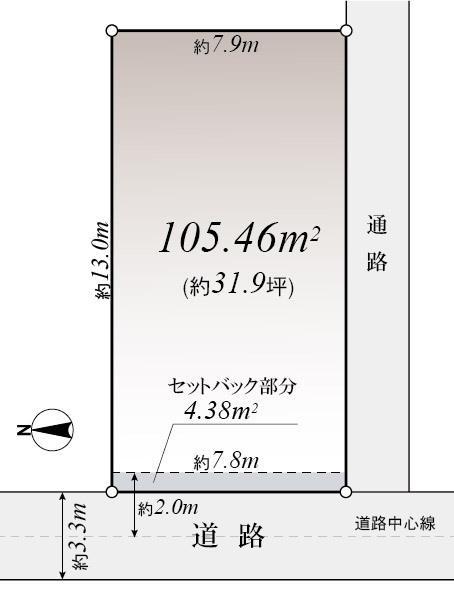 Compartment figure. Land price 69,900,000 yen, Land area 105.46 sq m compartment view