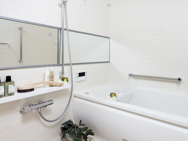 Bathing-wash room.  [BathRoom] In one switch, BathRoom the hot water filling and reheating was adopted Otobasu that can be easily. It will deliver quickly a comfortable bath time.