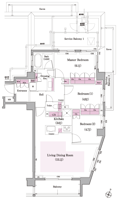 Floor: 3LDK, occupied area: 77.31 sq m, Price: 71,500,000 yen, now on sale