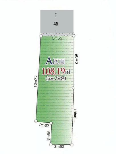 Compartment figure. Land price 71,800,000 yen, Land area 108.19 sq m   ※ Not a survey map