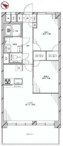 Floor plan. 2LDK + 2S (storeroom), Price 39,800,000 yen, Occupied area 64.07 sq m , Balcony area 11.89 sq m