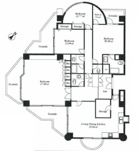 Floor plan. 4LDK, Price 90 million yen, Footprint 182.08 sq m , Balcony area 41.06 sq m