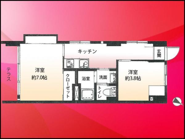 Floor plan. 2K, Price 14.8 million yen, Occupied area 31.32 sq m