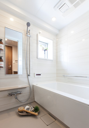 Bathing-wash room.  [Bathroom] It is the bathroom of high functionality are aligned advanced to create the rest.