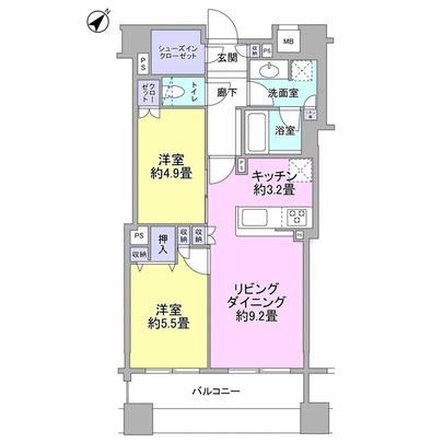 Floor plan. 2LD ・ K type