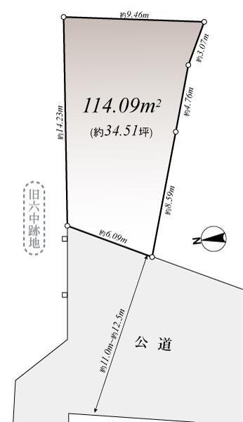 Compartment figure. Land price 89,800,000 yen, Land area 114.09 sq m