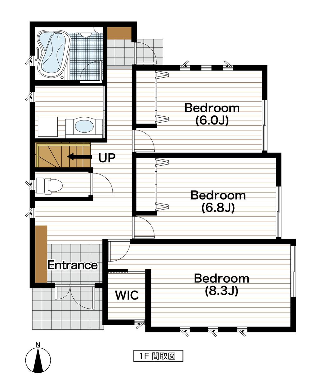 Building plan example (floor plan). First floor building plan example (B compartment) Building price 22 million yen, Building area 130.52 sq m