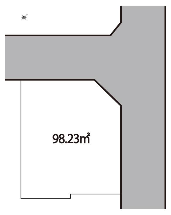 Compartment figure. Land price 69,790,000 yen, It is shaping areas of land area 98.23 sq m northwest corner lot. 