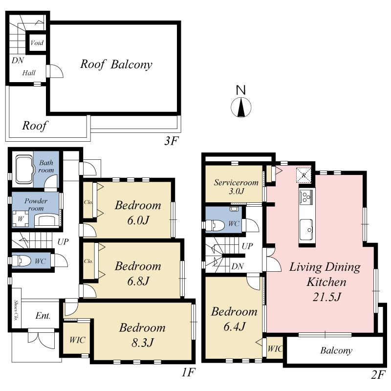 Building plan example (floor plan). Building plan example (B compartment) Building price 22 million yen, Building area 130.52 sq m