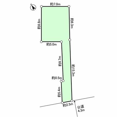 Compartment figure. C Lot Land area 92.81 sq m (alley-shaped section 33.34 contains sq m)