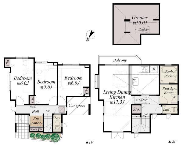 Floor plan. 83,200,000 yen, 3LDK, Land area 78.67 sq m , Building area 92.73 sq m