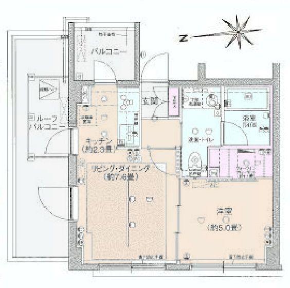 Floor plan. 1LDK, Price 33 million yen, Occupied area 33.85 sq m , Balcony area 3.73 sq m