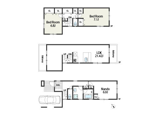 Floor plan. (A), Price 72,800,000 yen, 2LDK+S, Land area 72.22 sq m , Building area 118.13 sq m