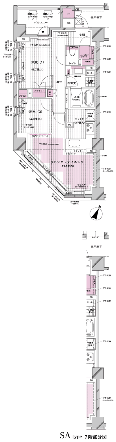 Floor: 2LDK + SIC, the occupied area: 61.47 sq m, Price: 54,400,000 yen, now on sale