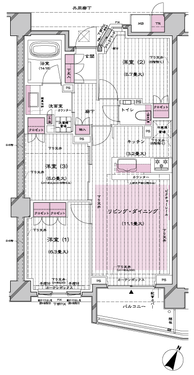 Floor: 3LDK, occupied area: 70.13 sq m, Price: 63,800,000 yen, now on sale