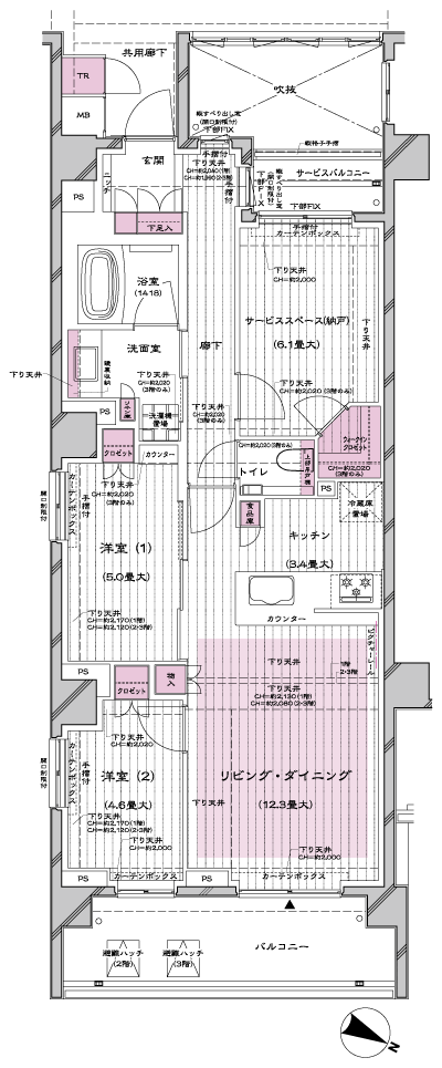 Floor: 2LDK + S + WIC, the occupied area: 76.03 sq m, Price: 68,900,000 yen, now on sale