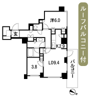 Floor: 1LDK + DEN + SIC, the occupied area: 61.57 sq m, Price: 59,400,000 yen, now on sale