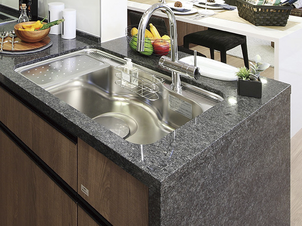 Interior. Natural stone counter top plate