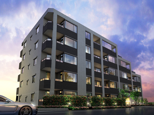 Buildings and facilities. Exterior - Rendering ( ※ Which was raised drawn based on drawing, In fact a slightly different. ※ Planting does not indicate the status of a particular season. Also, Tree species of planting ・ About the size has become a undetermined, It does not grow to about Rendering at the time of completion)
