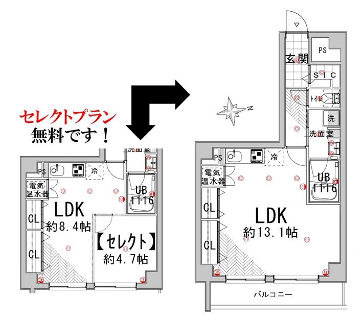 Floor plan. 1LDK, Price 22,700,000 yen, Occupied area 37.43 sq m , Balcony area 4.9 sq m