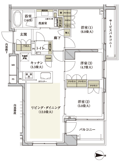 Floor: 3LDK, occupied area: 70.41 sq m, Price: 69,900,000 yen, now on sale