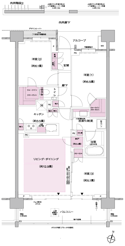 Floor: 3LDK + N + 2WIC, occupied area: 75.67 sq m, Price: TBD