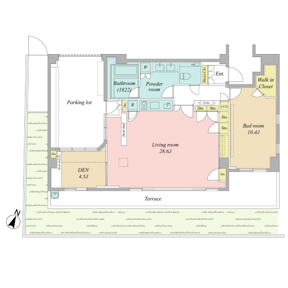 Floor plan. 1LDK, Price 128 million yen, Footprint 122.57 sq m
