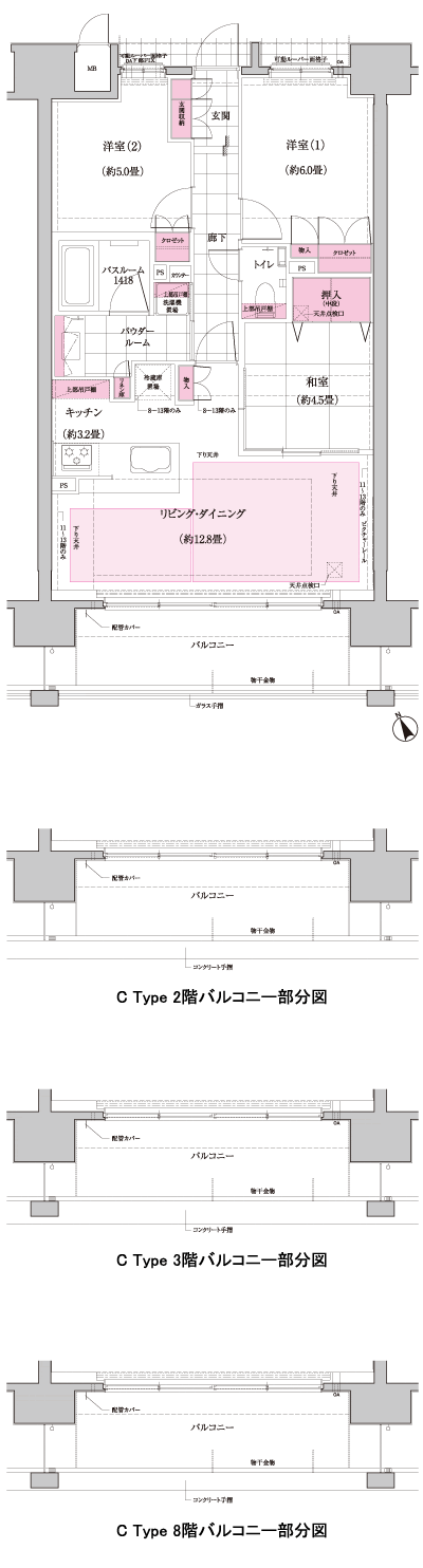 Floor: 3LDK, occupied area: 70.65 sq m