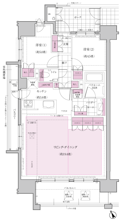 Floor: 2LDK, occupied area: 70.03 sq m