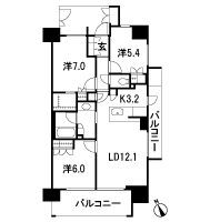 Floor: 3LDK + WIC, the occupied area: 72.51 sq m