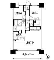 Floor: 2LDK + WIC, the occupied area: 70.65 sq m