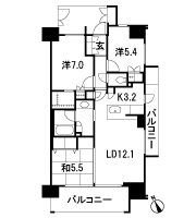 Floor: 3LDK + WIC, the occupied area: 72.51 sq m