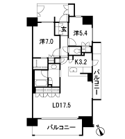 Floor: 2LDK + WIC, the occupied area: 72.51 sq m