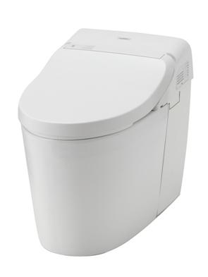 Bathing-wash room.  [Washlet one-piece toilet] The company conventional toilet bowl (13L / Compared to the times), Eco specification that achieves about 70% water-saving toilet bowl cleaning water. further, Dirt is hard to clean also easy to luck has adopted a "borderless shape".  ※ Trial calculation conditions: Family 4 people (two men, 2 women) large once / Day ・ Man, Small 3 times / Day ・ Man