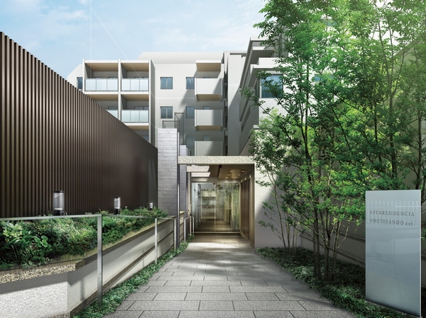 Building structure. Entrance approach Rendering