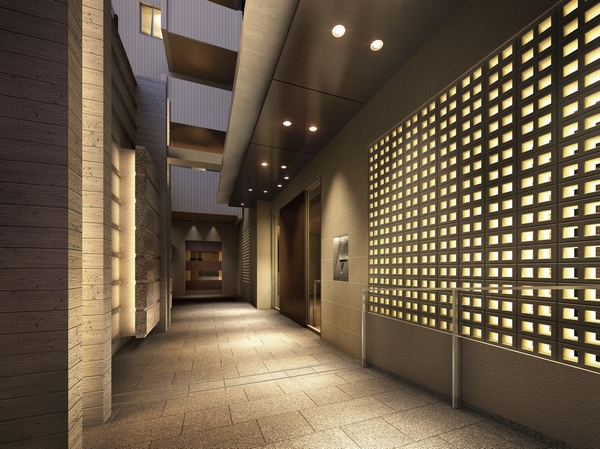 Building structure. Entrance Rendering