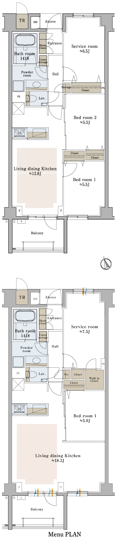 Floor: 2LDK + SR + TR, the occupied area: 68.58 sq m, Price: 75,508,605 yen, now on sale